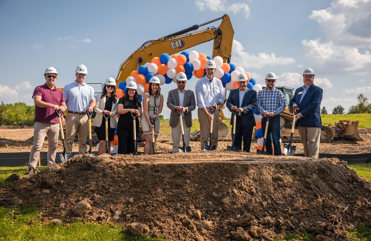 Grround breaking image with crane