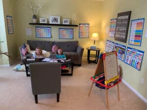 Two Ivywood students working at home